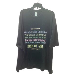 Woman's 4XL Vintage Loving Thrift Store Black Graphic 100% Cotton T-Shirt NWOT